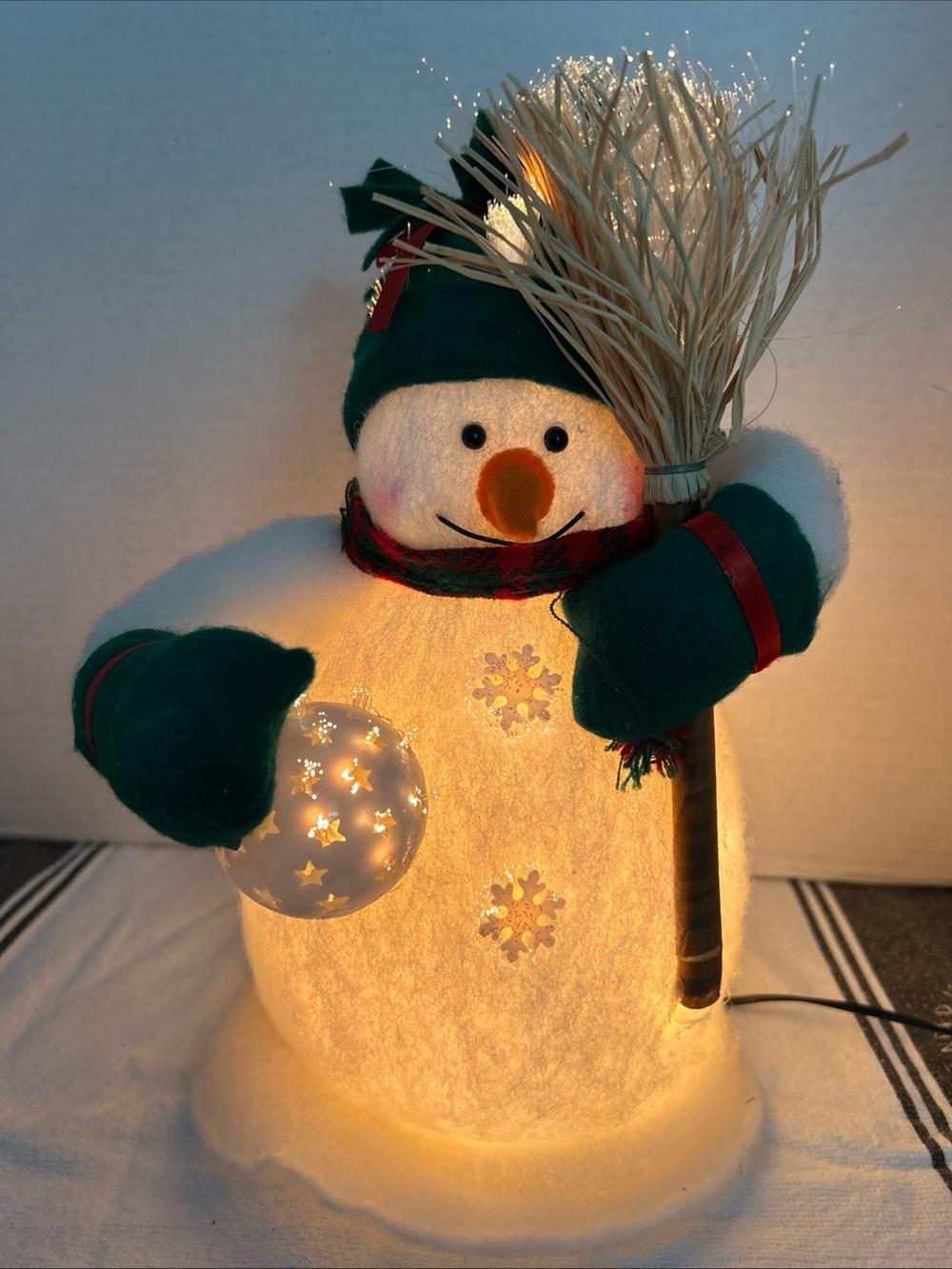 Christmas 10” fiber optic Lighted Snowman Holiday Decor